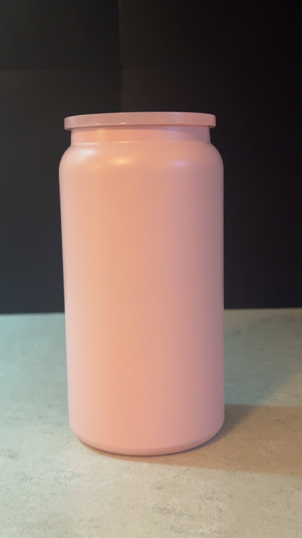 16 oz stainless Steel Cups Light Pink