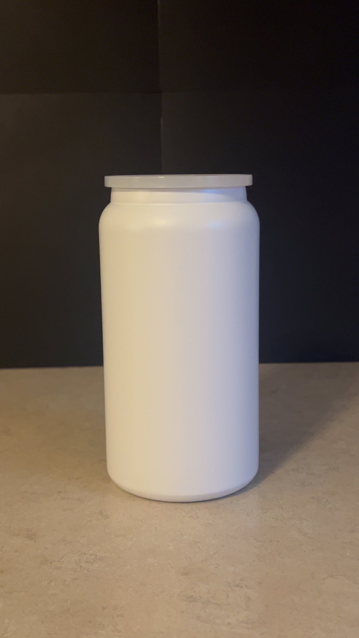 16 oz Stainless Steel Cups White