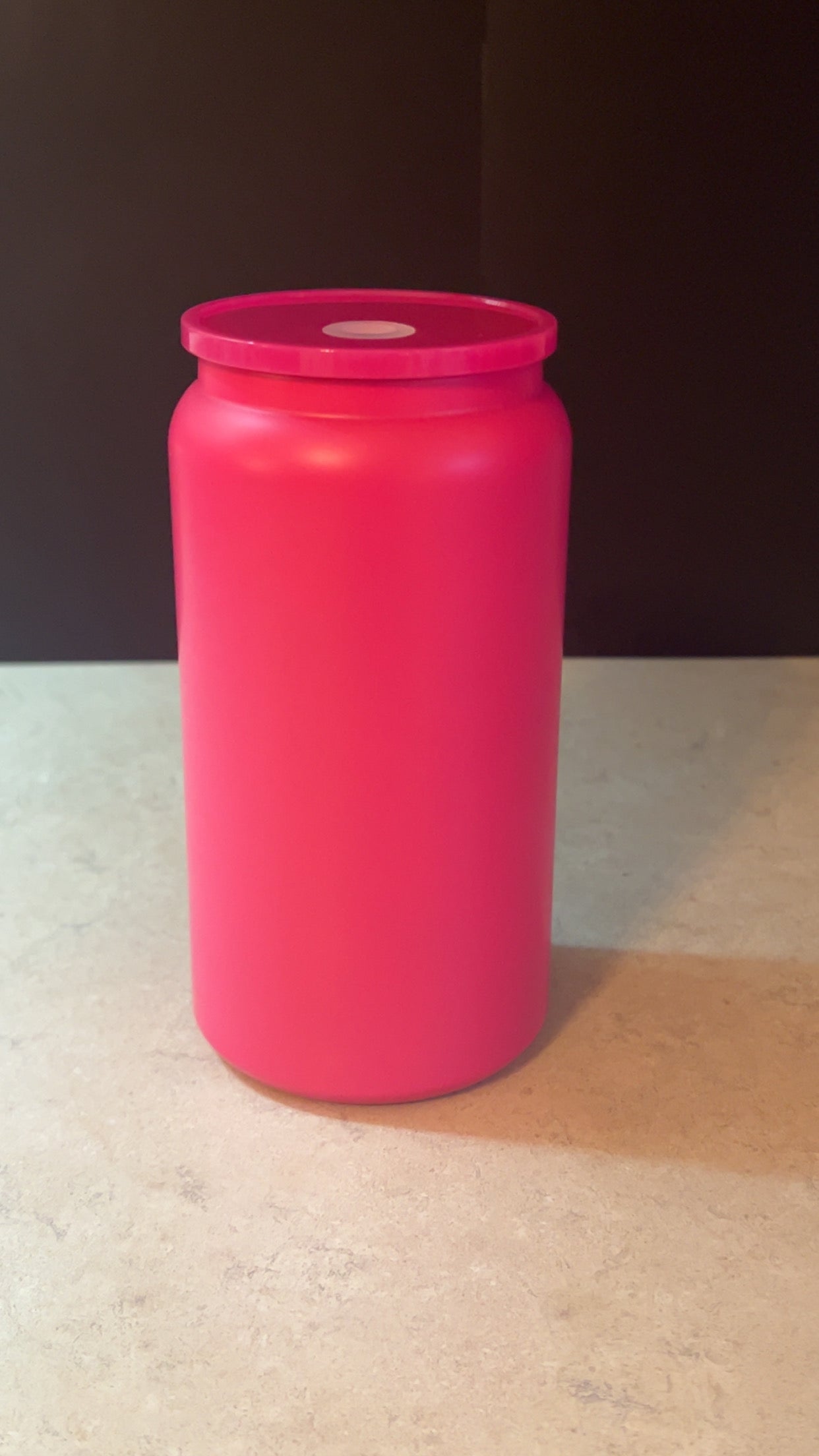 16 oz Stainless Steel Cups Hot Pink